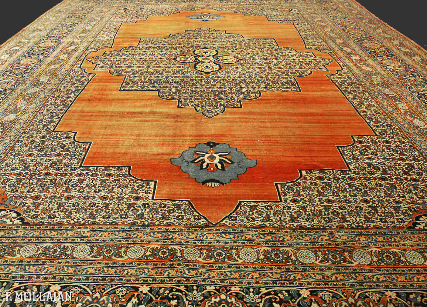 A Rare Antique Persian Tabriz Hadji Djalili Carpet n°:49466683